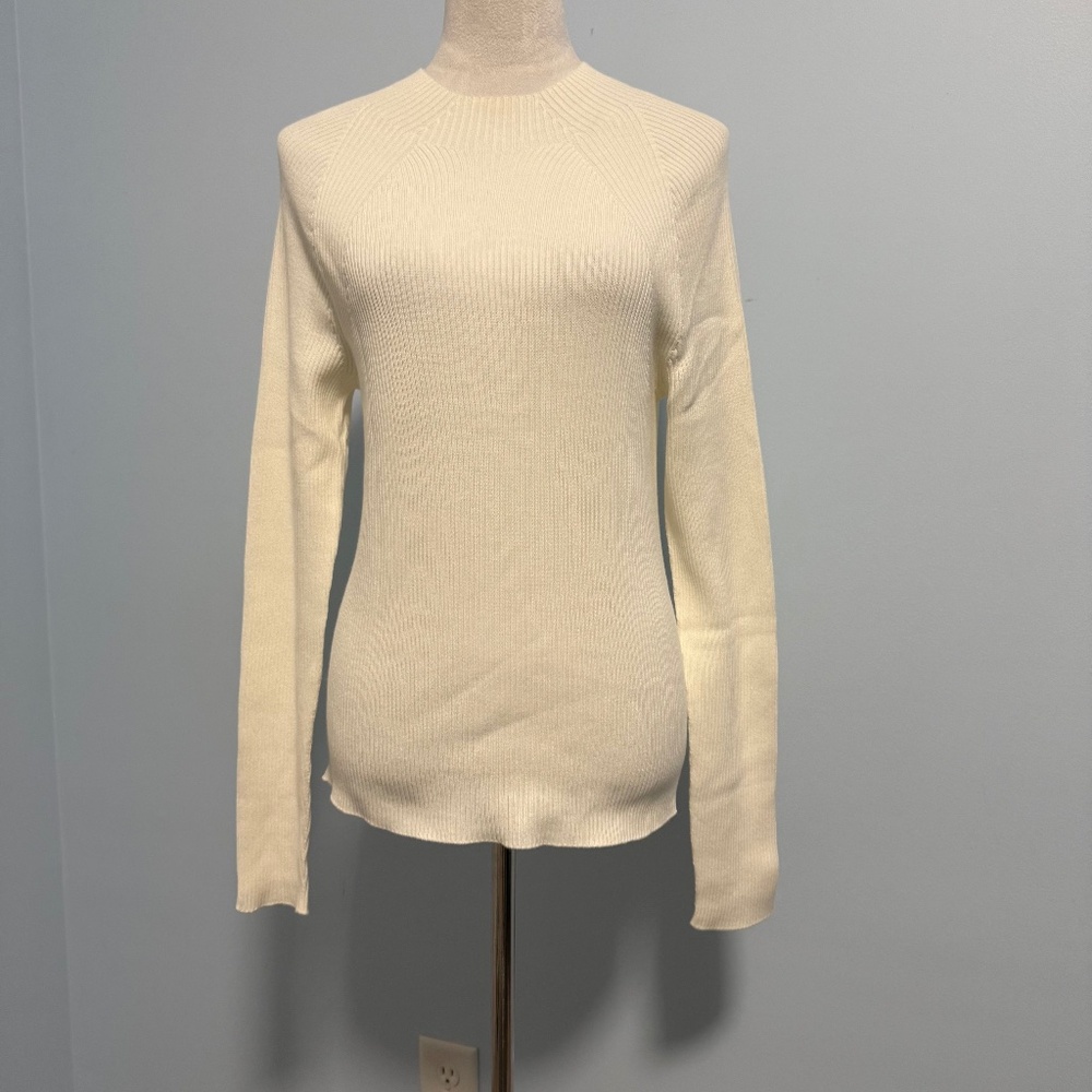 Boden White Cotton ribbed sweater‎ Size 10